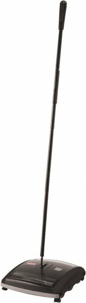 Rubbermaid Executive Series 7.5" Dual-Action Bristle Mechanical Sweeper, Cordless, Black, Collects Dust, Dirt, & Debris from Hard Floors & Carpet - FG421388BLA
