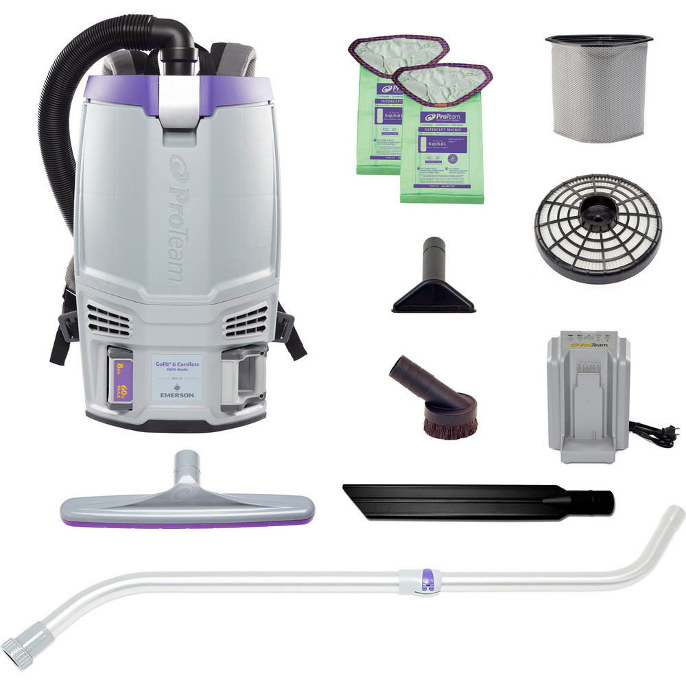 ProTeam Portable & Backpack Vacuum Cleaners: Battery, HEPA, Disposable Bag - 107776