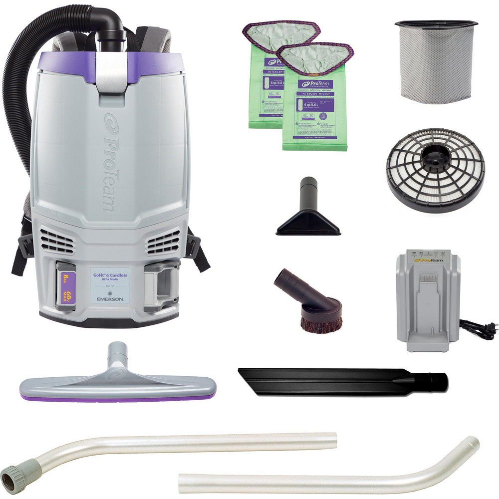 ProTeam Portable & Backpack Vacuum Cleaners: Battery, HEPA, Disposable Bag - 107776