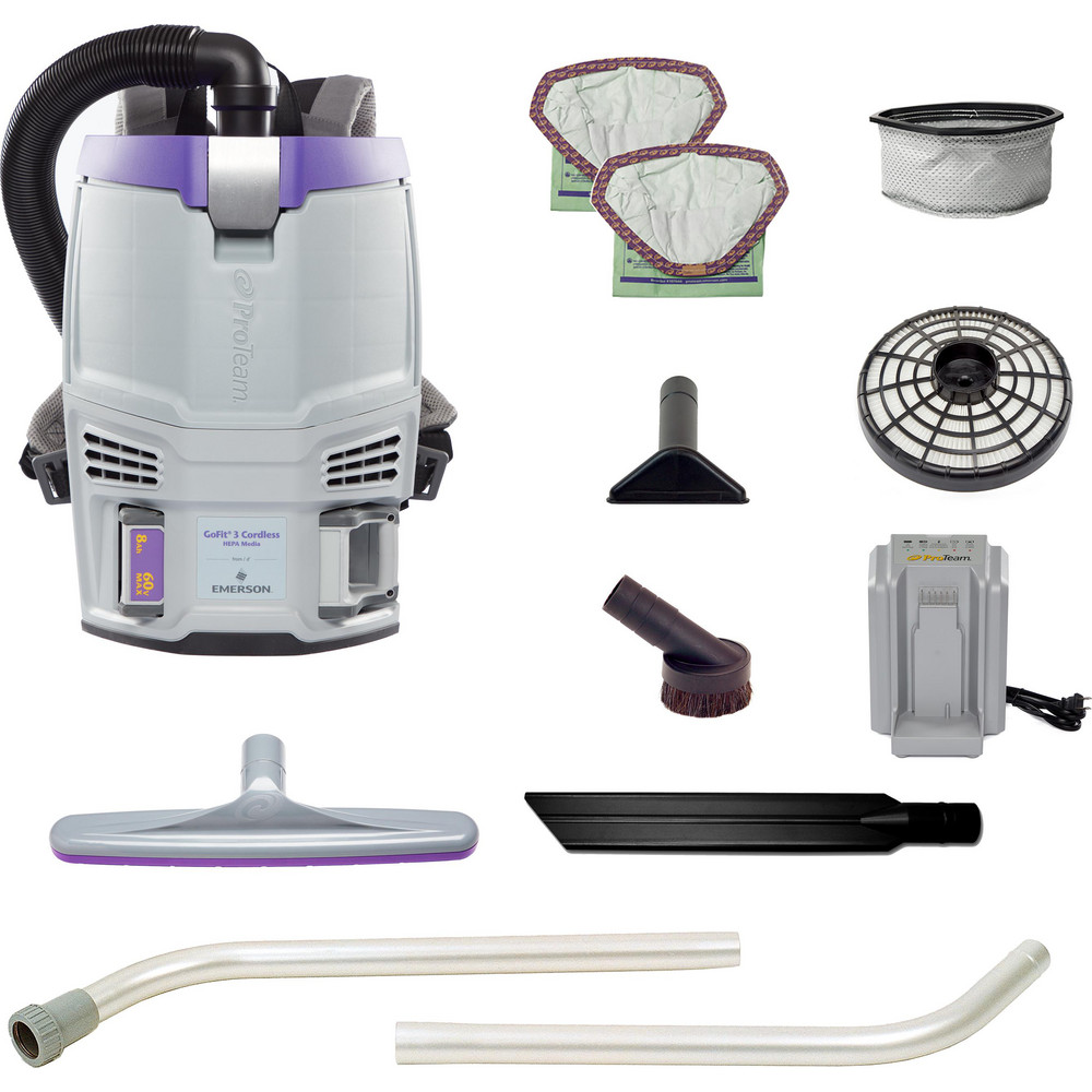 ProTeam Portable & Backpack Vacuum Cleaners: Battery, HEPA, Disposable Bag - 107776