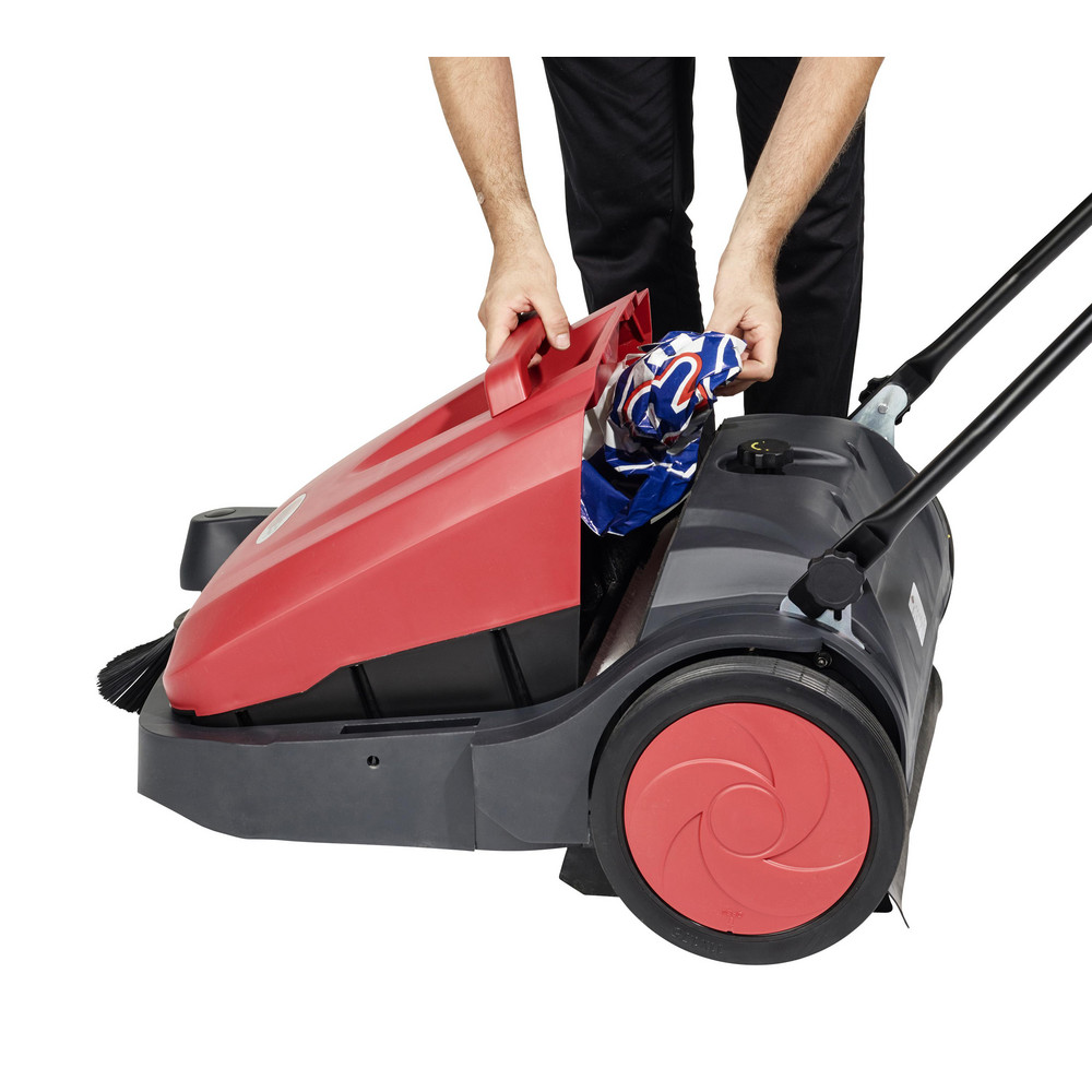 Nilfisk Floor & Carpet Sweepers: Walk-Behind Sweeper, Double Brush, 27.5, Manual - 50000504