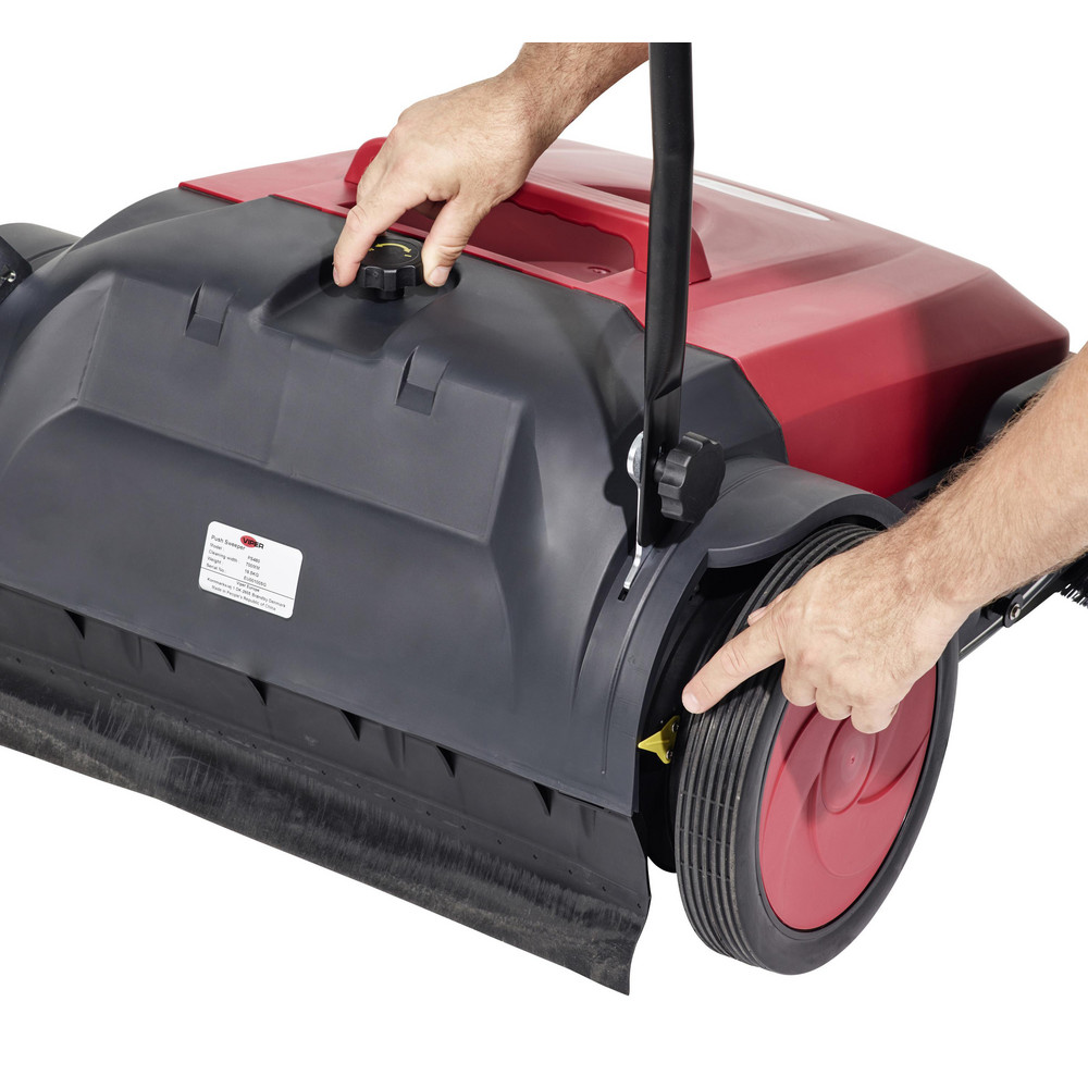 Nilfisk Floor & Carpet Sweepers: Walk-Behind Sweeper, Double Brush, 27.5, Manual - 50000504