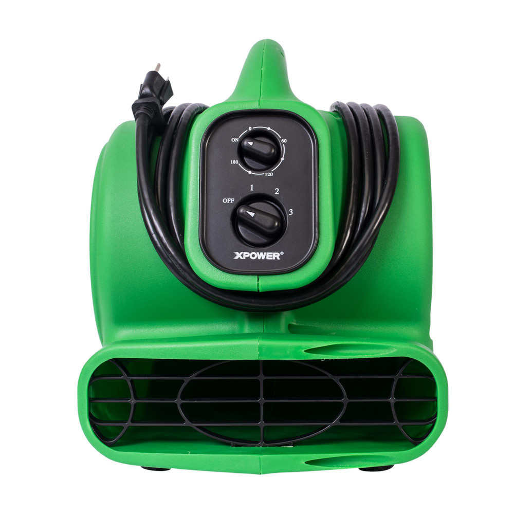 XPower Manufacturing Carpet & Floor Dryers: Application: Drying tight spaces such as crawl spaces, under counters, inside cabinets, bathrooms, auto interiors; Horsepower: 1/4; Airflow Direction: Horizontal; Minimum Air Flow: 925 CFM - P-230AT-GREEN