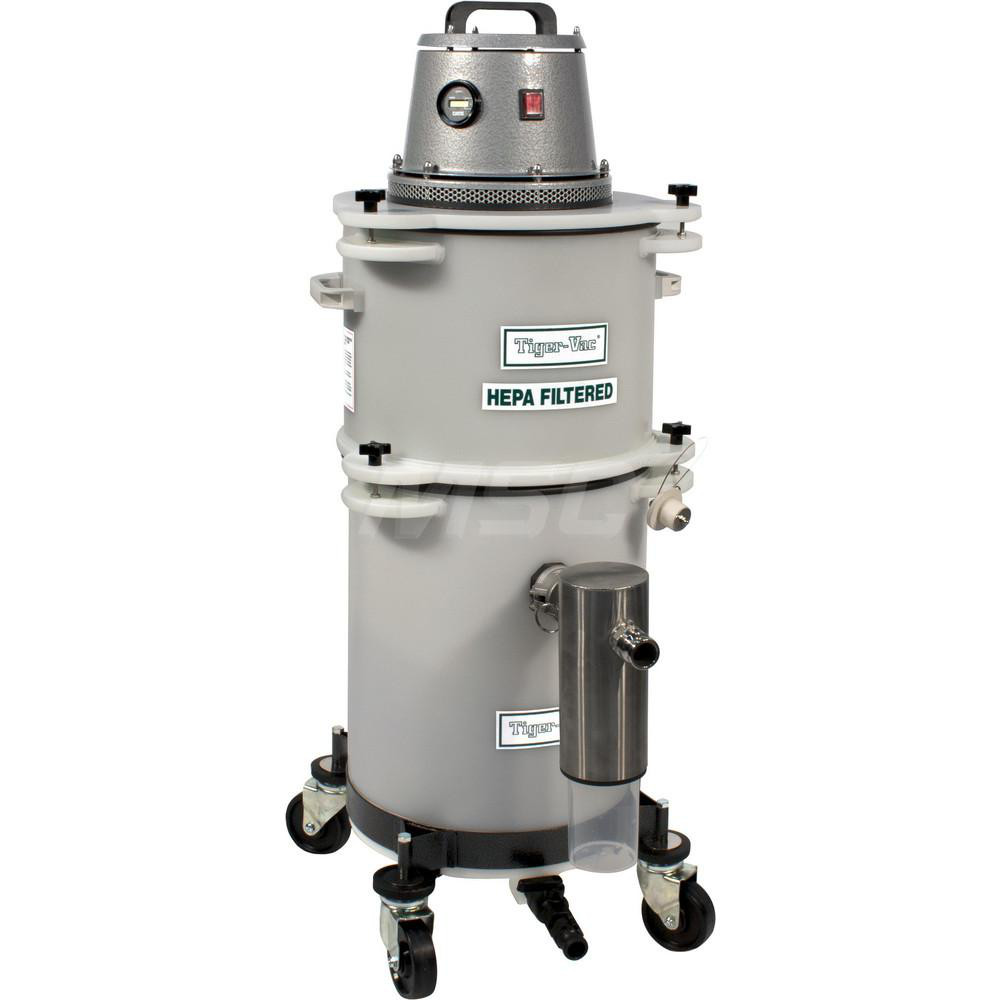 Tiger-Vac Explosion-Proof, Pneumatic HEPA, Dry & Wet Cleaner: Air, HEPA Filter, 17 gal Capacity - 110276