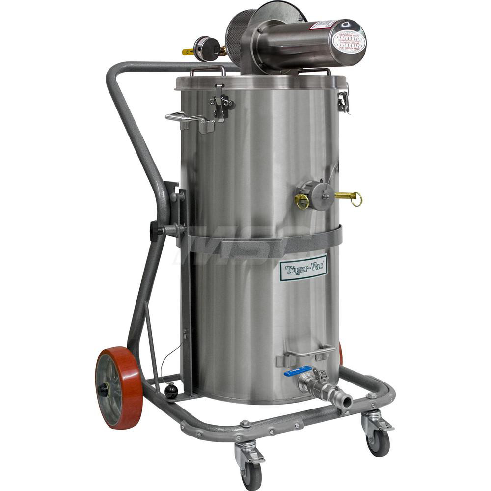 Tiger-Vac Pneumatic Cleaner: Air, HEPA Filter, 6.6 gal Capacity - 111388