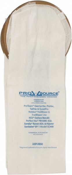 PRO-SOURCE Pack of (10) 1.5 Gal Meltblown Polypropylene & Paper Vacuum Bags - PAP673