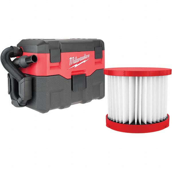 Milwaukee Tool Wet/Dry Vacuum: Battery, 2.0 gal - 8615820/4337720