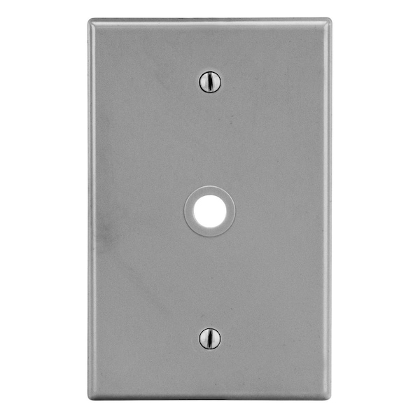 Hubbell Wiring Device-Kellems Wallplate, 1-Gang, .406" Opening, Box Mount, Gray - P11GY