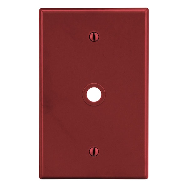Hubbell Wiring Device-Kellems Wallplate, 1-Gang, .406" Opening, Box Mount, Red - P11R