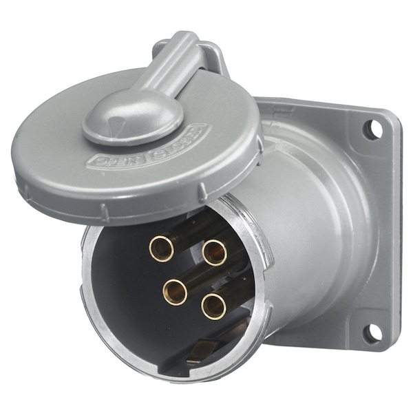 Hubbell Wiring Device-Kellems Heavy Duty Products, Insulgrip Pin and Sleeve Devices, Industrial Grade, Female, Receptacle, 100A 600V AC, 3- Pole 4-Wire Grounding and Black - HBL4100RS2WR