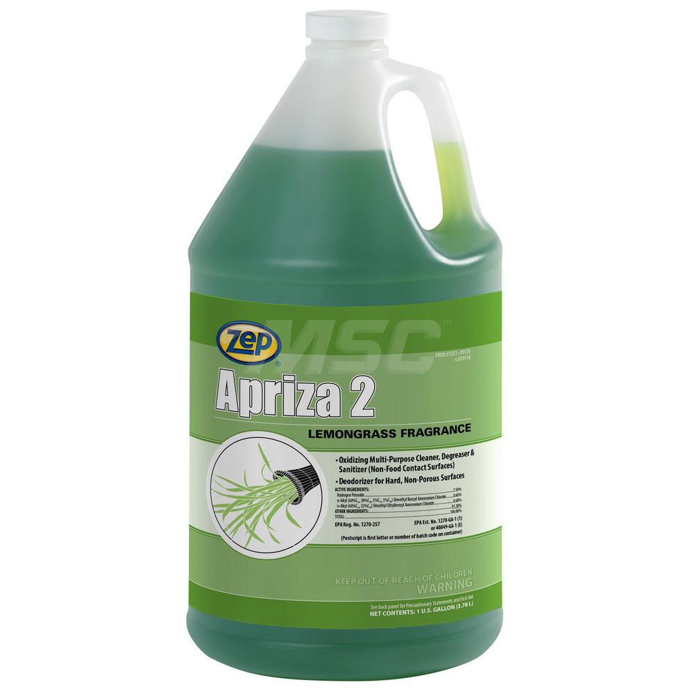 ZEP Apriza II Oxidizing All-Purpose Cleaner & Sanitizer, 1 gal, Lemongrass Scent, 4/Case - 125124