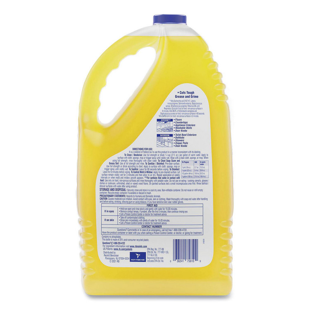 Lysol Clean and Fresh Multi-Surface Cleaner, Sparkling Lemon and Sunflower Essence, 144 oz Bottle, 4/Carton - RAC77617