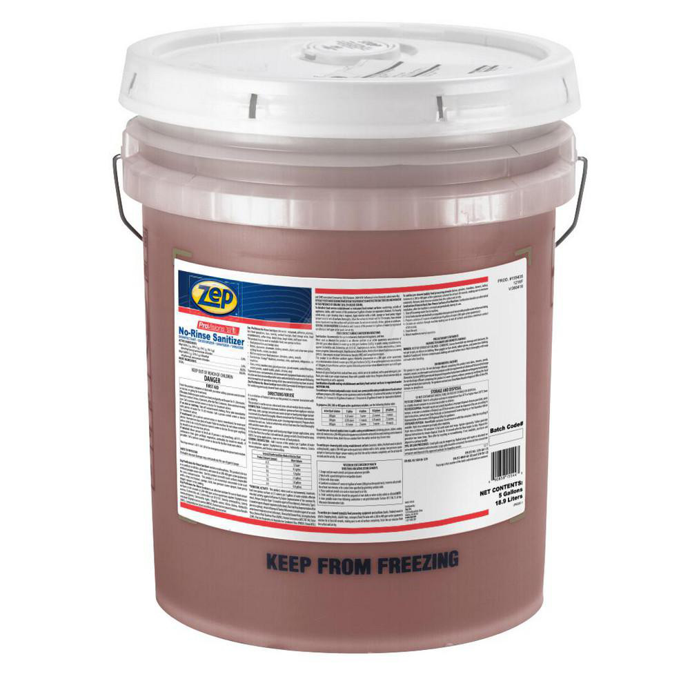 ZEP No-Rinse Sanitizer, 5 gallon Pail, Red - 155435