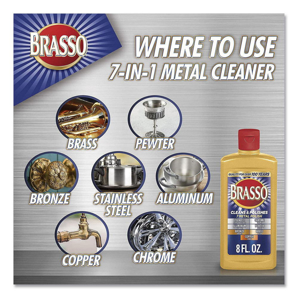 Brasso Metal Surface Polish, 8 oz Bottle, 8/Carton - RAC89334