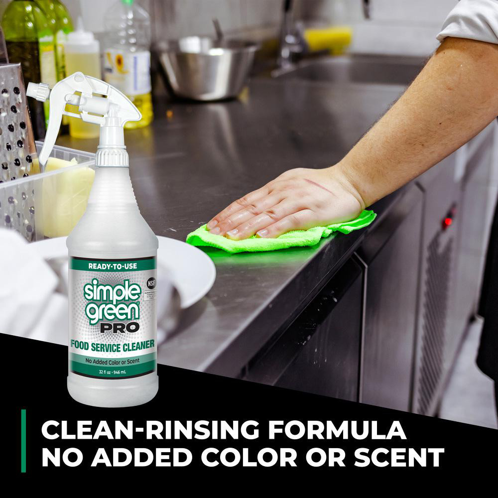 Simple Green® Food Service Degreaser: 32 oz, Trigger Spray Bottle - 0610101201032