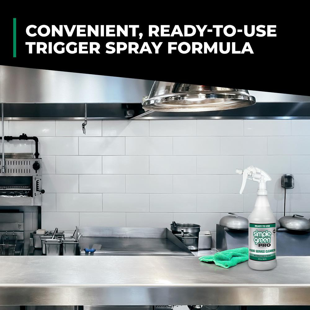 Simple Green® Food Service Degreaser: 32 oz, Trigger Spray Bottle - 0610101201032