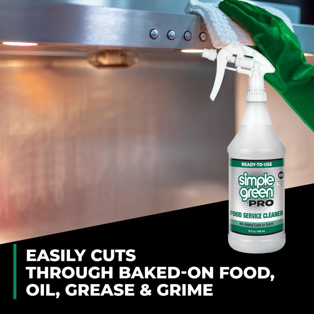 Simple Green® Food Service Degreaser: 32 oz, Trigger Spray Bottle - 0610101201032