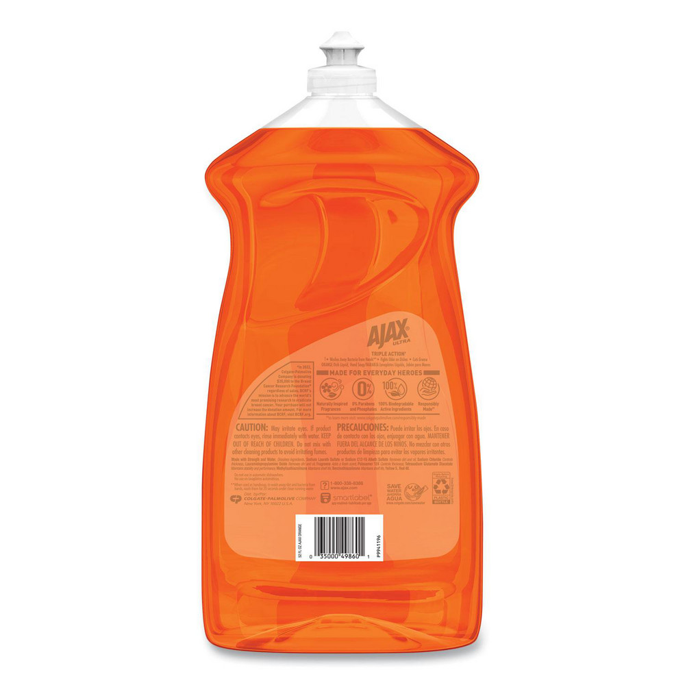Ajax Dish Detergent, Liquid, Antibacterial, Orange, 52 oz, Bottle, 6/Carton - CPC49860CT