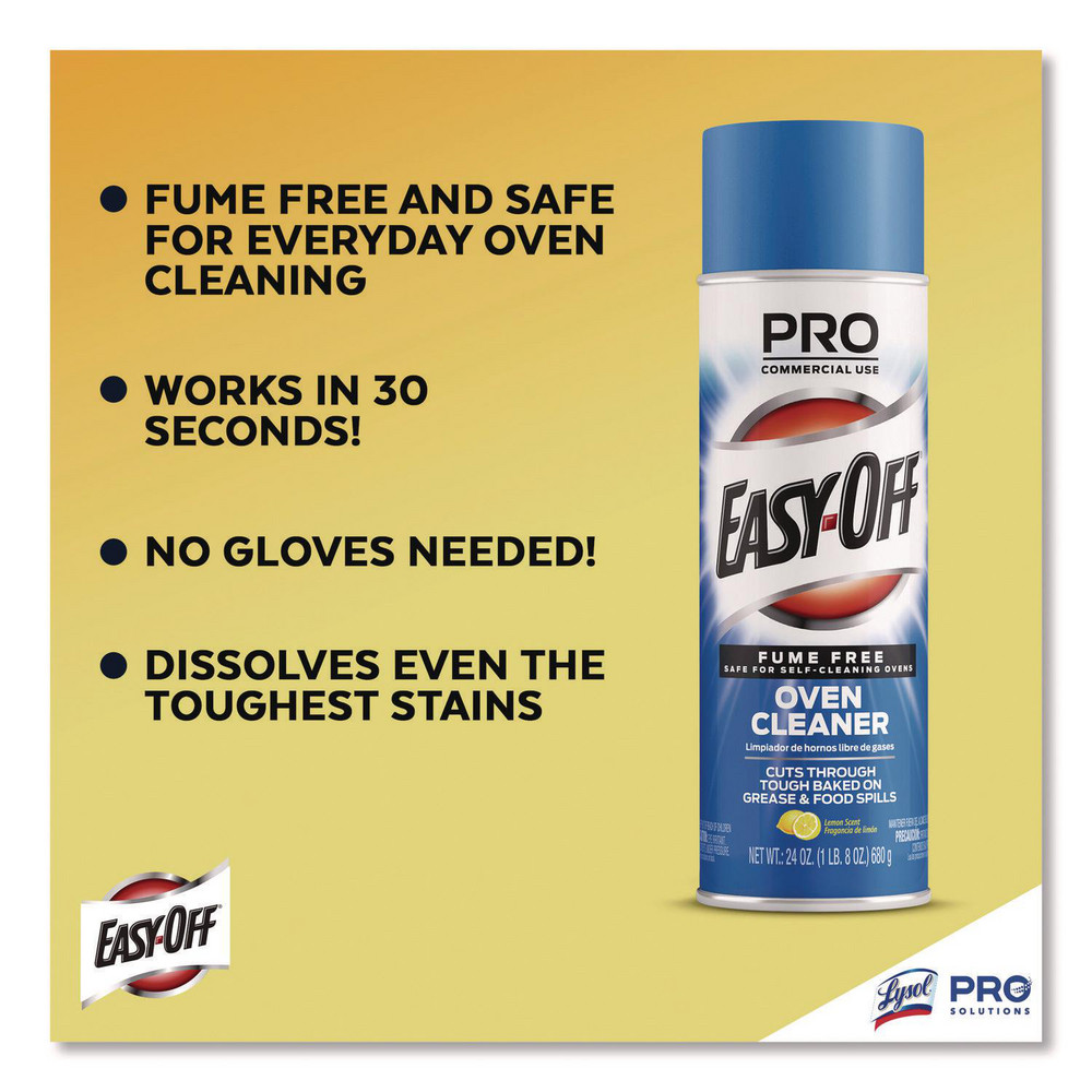 Professional Easy-Off Fume Free Max Oven Cleaner, Foam, Lemon, 24 oz Aerosol Spray, 6/Carton - RAC85260