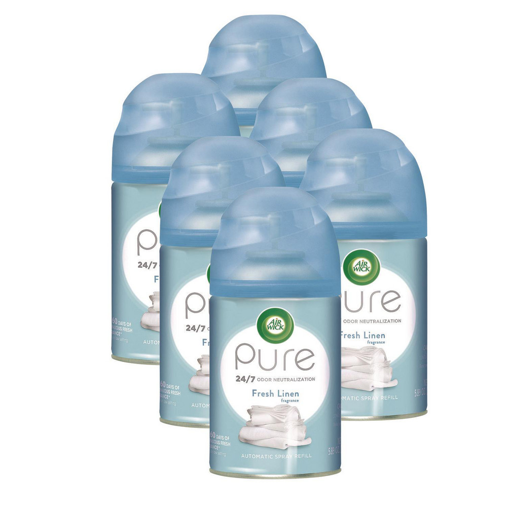 Air Wick Freshmatic Ultra Spray Refill, Fresh Linen, Aerosol, 5.89 oz Aerosol Spray, 6/Carton - RAC82314CT