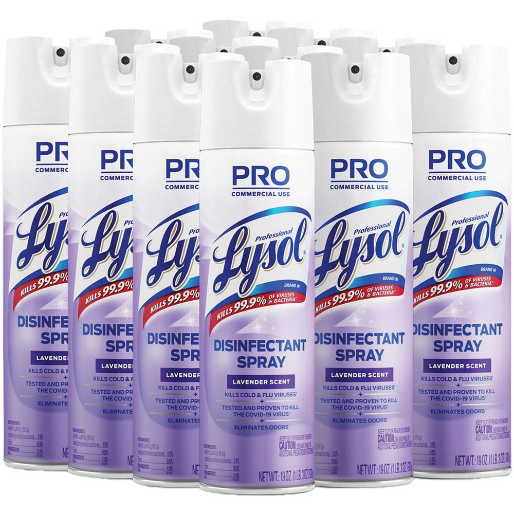 Lysol Disinfectant Spray, Lavender, 19 oz Aerosol Spray, 12/Carton - RAC89097CT