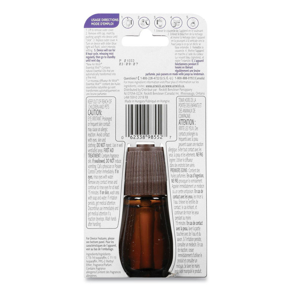 Air Wick Essential Mist Refill, Lavender and Almond Blossom, 0.67 oz Bottle - RAC98552EA