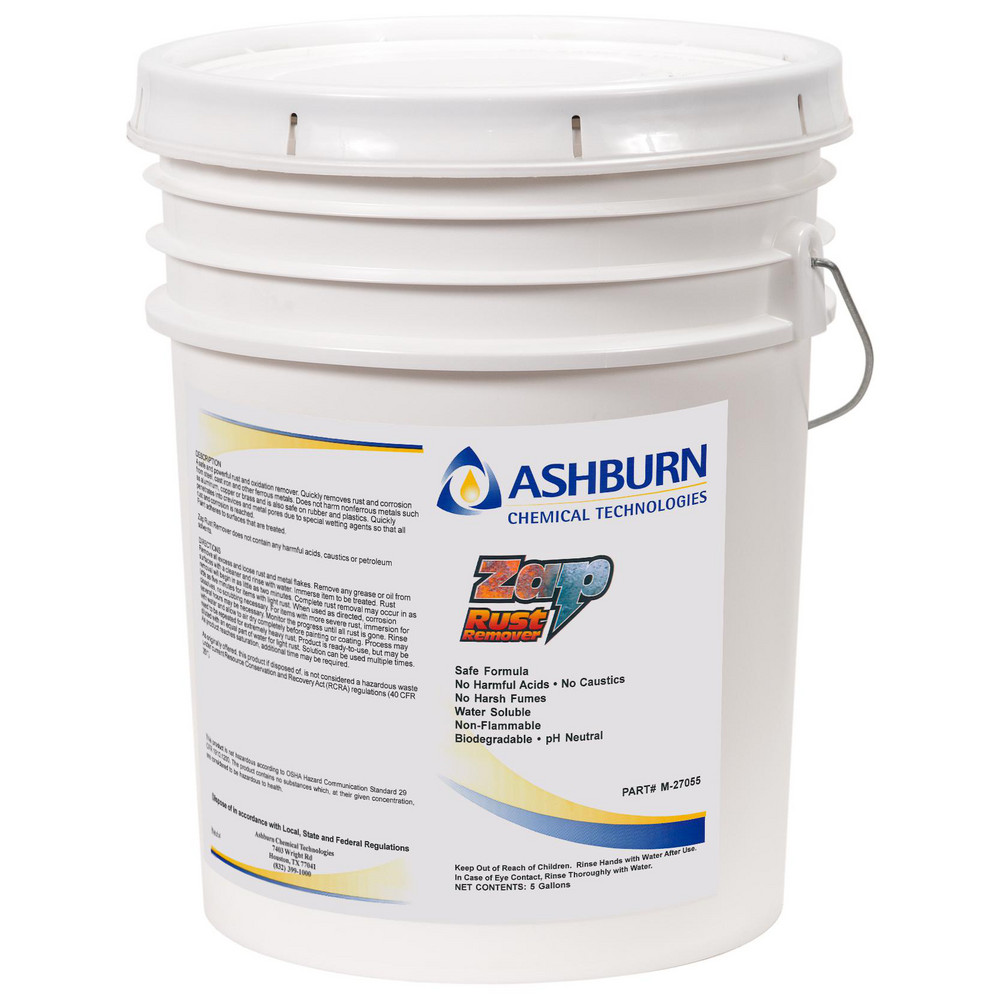 Ashburn Chemical Technologies ZAP RUST REMOVER Safe, Neutral pH Soak Bath Rust Remover 5 Gallon Pail - M-27055