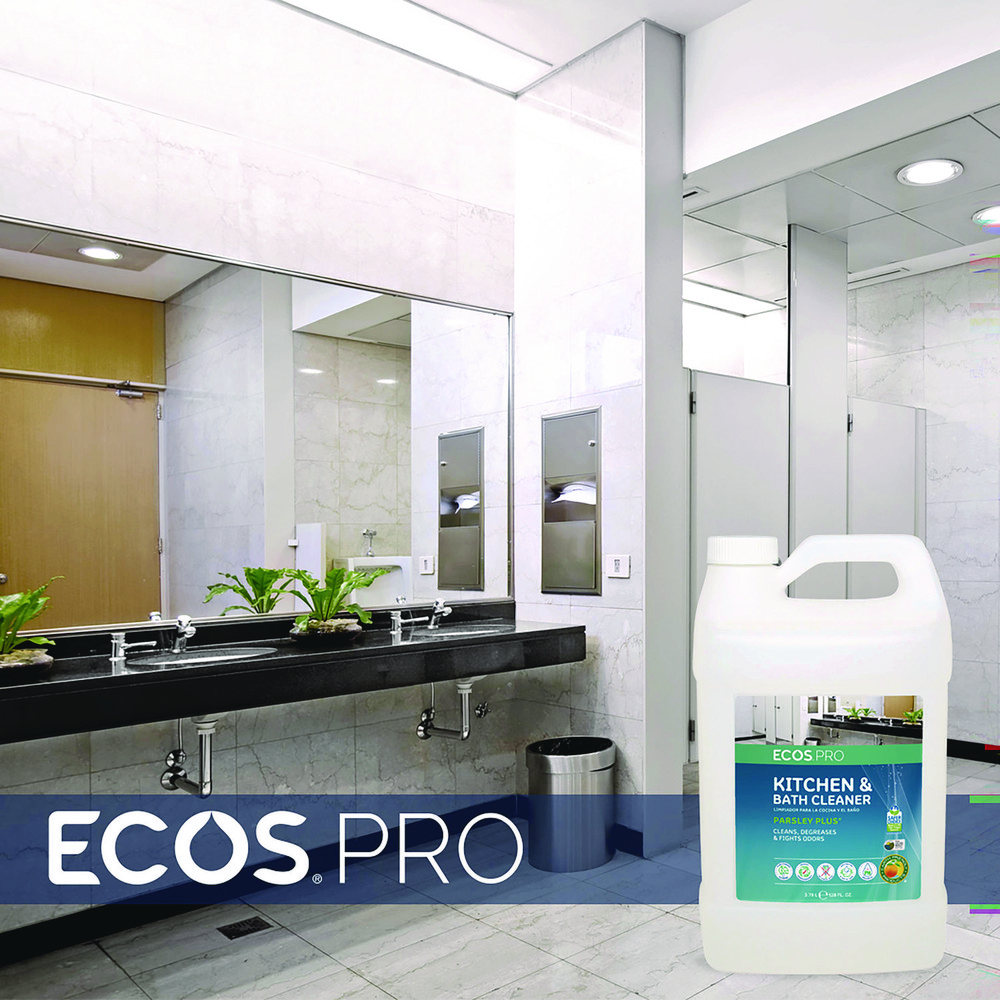 ECOS Parsley Plus All-Purpose Kitchen and Bathroom Cleaner, Herbal Scent, 1 gal Bottle, 4/Carton - EOPPL974604CT