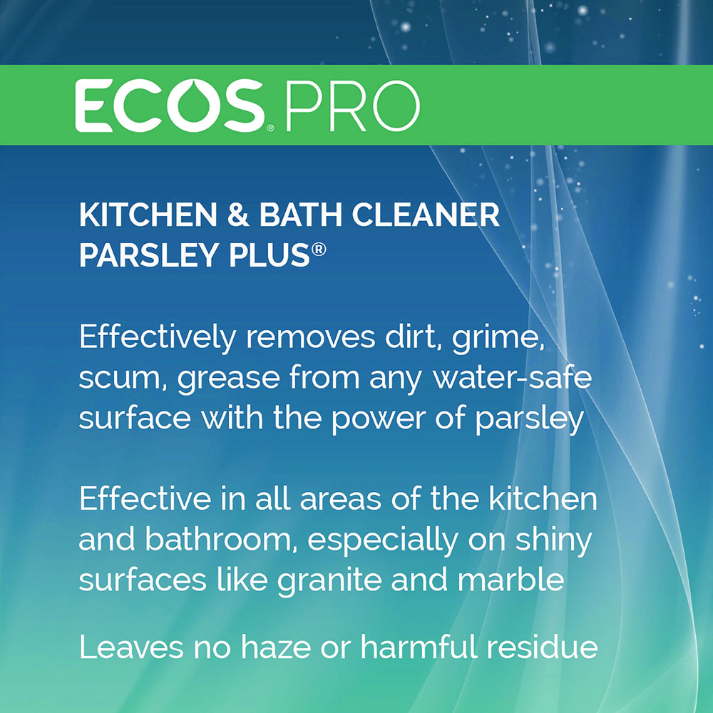 ECOS Parsley Plus All-Purpose Kitchen and Bathroom Cleaner, Herbal Scent, 1 gal Bottle, 4/Carton - EOPPL974604CT