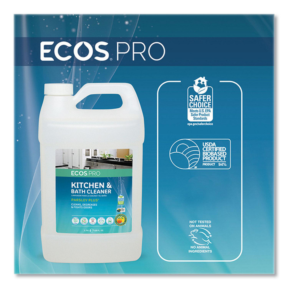ECOS Parsley Plus All-Purpose Kitchen and Bathroom Cleaner, Herbal Scent, 1 gal Bottle - EOPPL974604EA