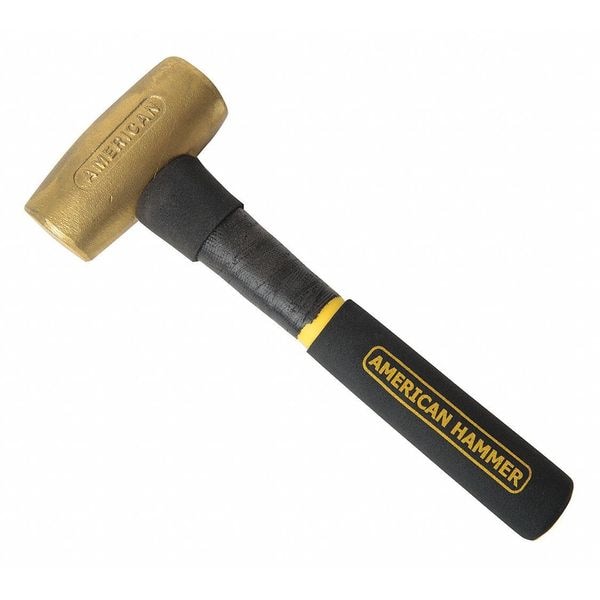 American Hammer Double Face Sledge Hammer, Brass, 16" L - AM3BRXFG