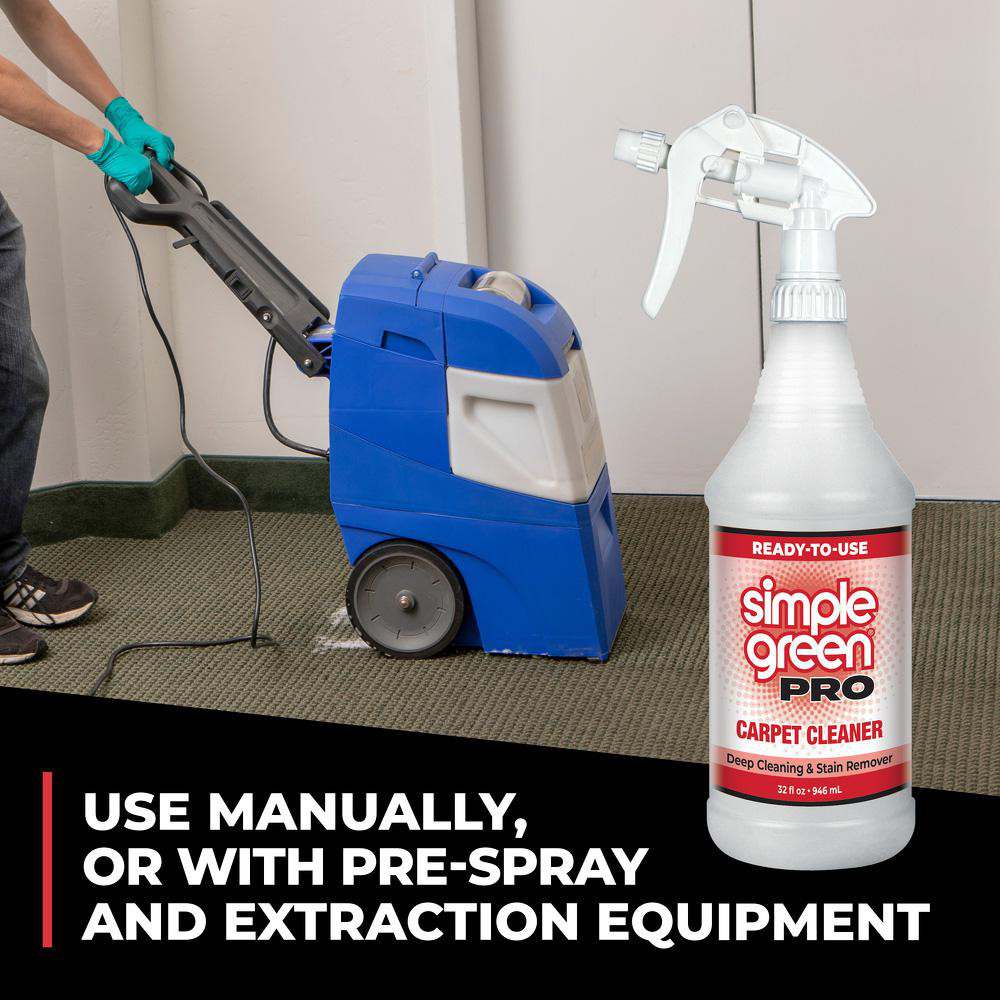 Simple Green® Carpet & Upholstery Steam Extraction Cleaner, Carpet Spot/Stain Cleaner & Carpet/Fabric Stain & Spot Remover: 32 gal Trigger Spray Bottle - 0510101206032
