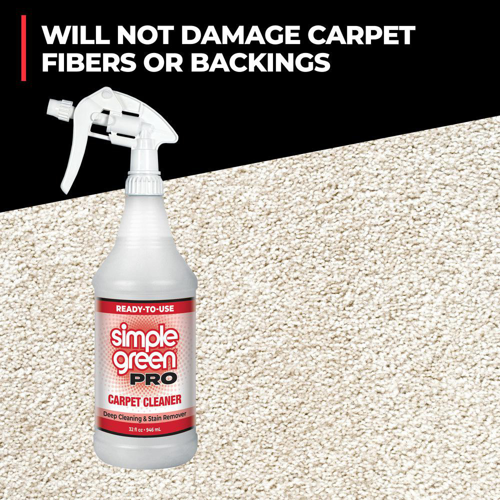 Simple Green® Carpet & Upholstery Steam Extraction Cleaner, Carpet Spot/Stain Cleaner & Carpet/Fabric Stain & Spot Remover: 32 gal Trigger Spray Bottle - 0510101206032