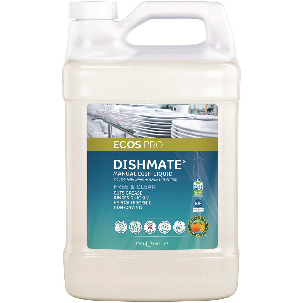 ECOS Dishmate Manual Dish Liquid, Free and Clear, 1 gal Jug, 4/Carton - EOPPL972104CT