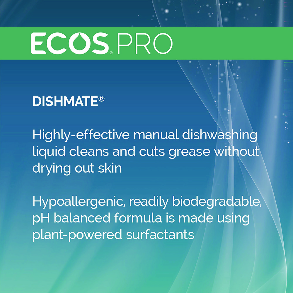 ECOS Dishmate Manual Dish Liquid, Free and Clear, 1 gal Jug, 4/Carton - EOPPL972104CT