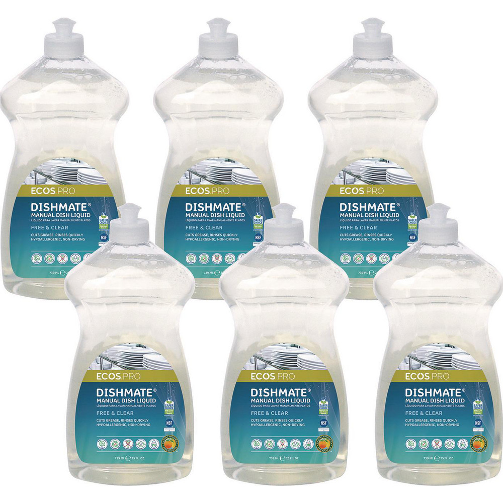 ECOS Dishmate Manual Dish Liquid, Free and Clear, 1 gal Jug, 4/Carton - EOPPL972104CT
