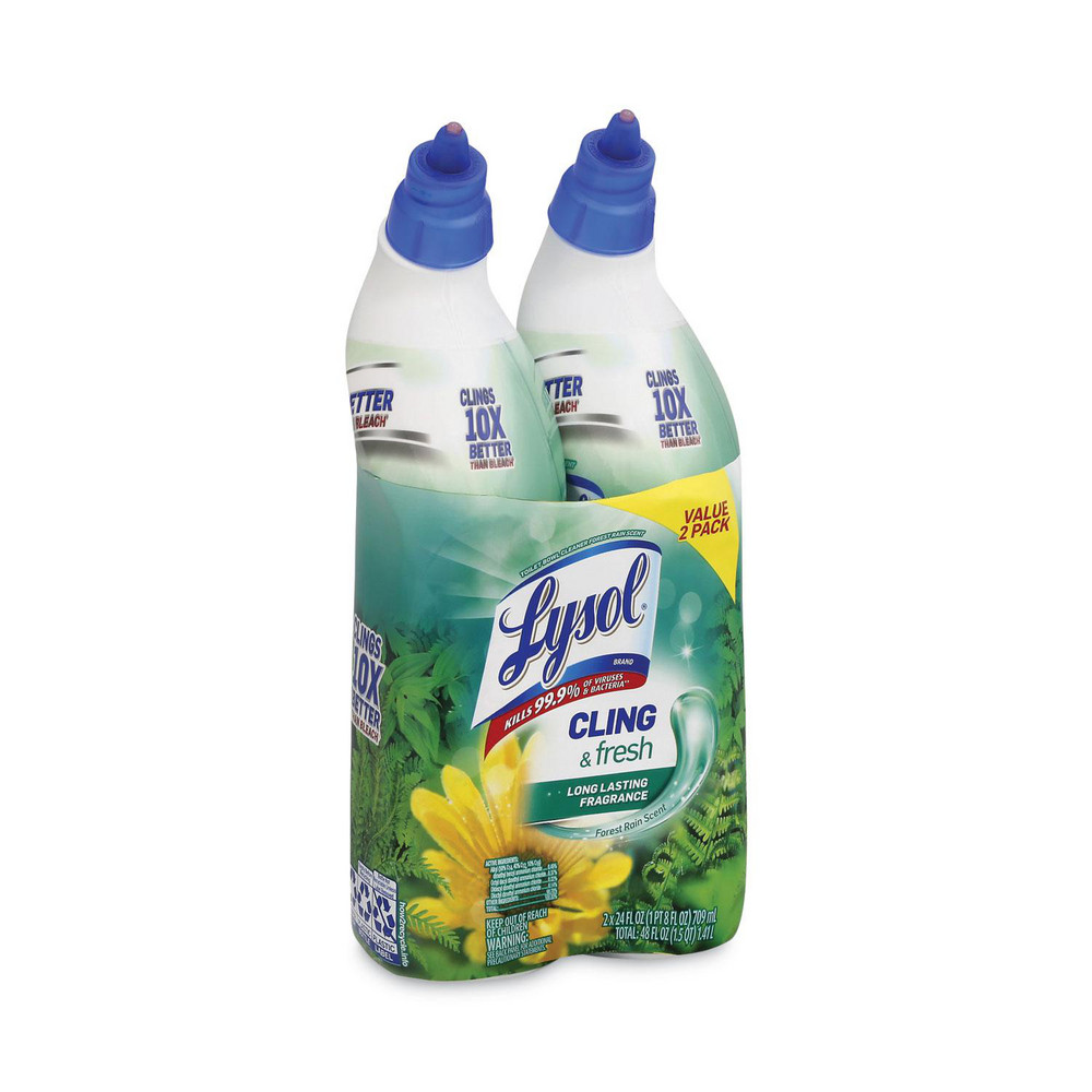 Lysol Cling and Fresh Toilet Bowl Cleaner, Forest Rain Scent, 24 oz, 2/Pack, 4 Packs/Carton - RAC98015