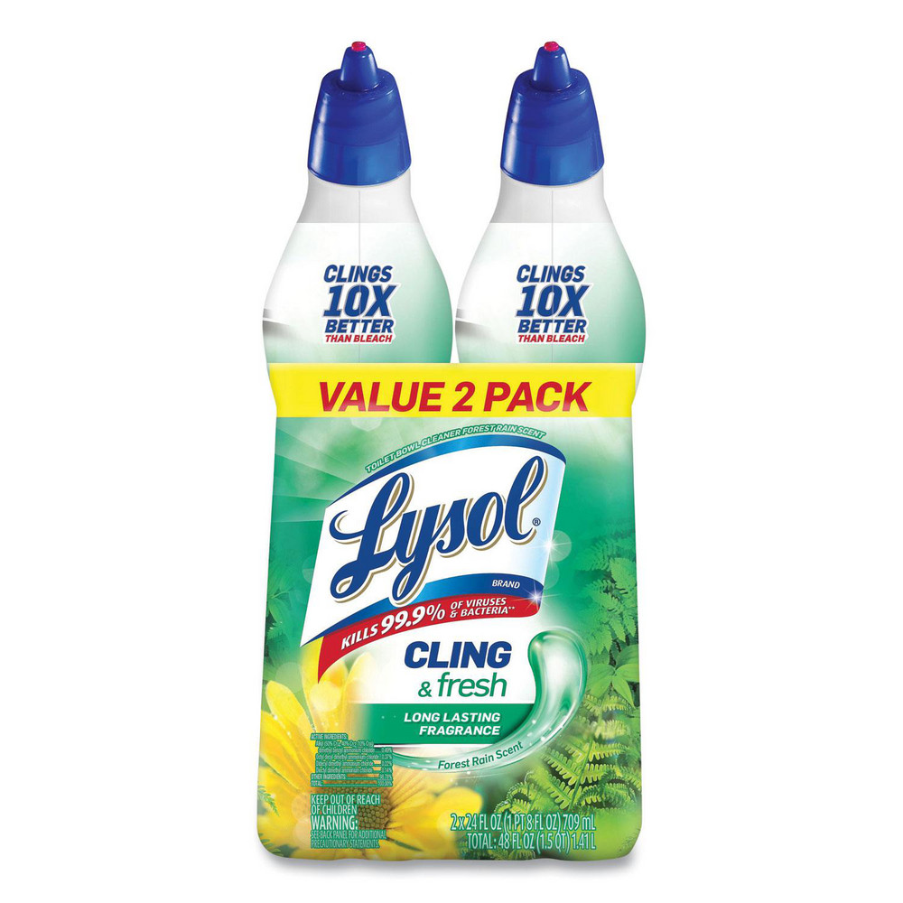 Lysol Cling and Fresh Toilet Bowl Cleaner, Forest Rain Scent, 24 oz, 2/Pack, 4 Packs/Carton - RAC98015