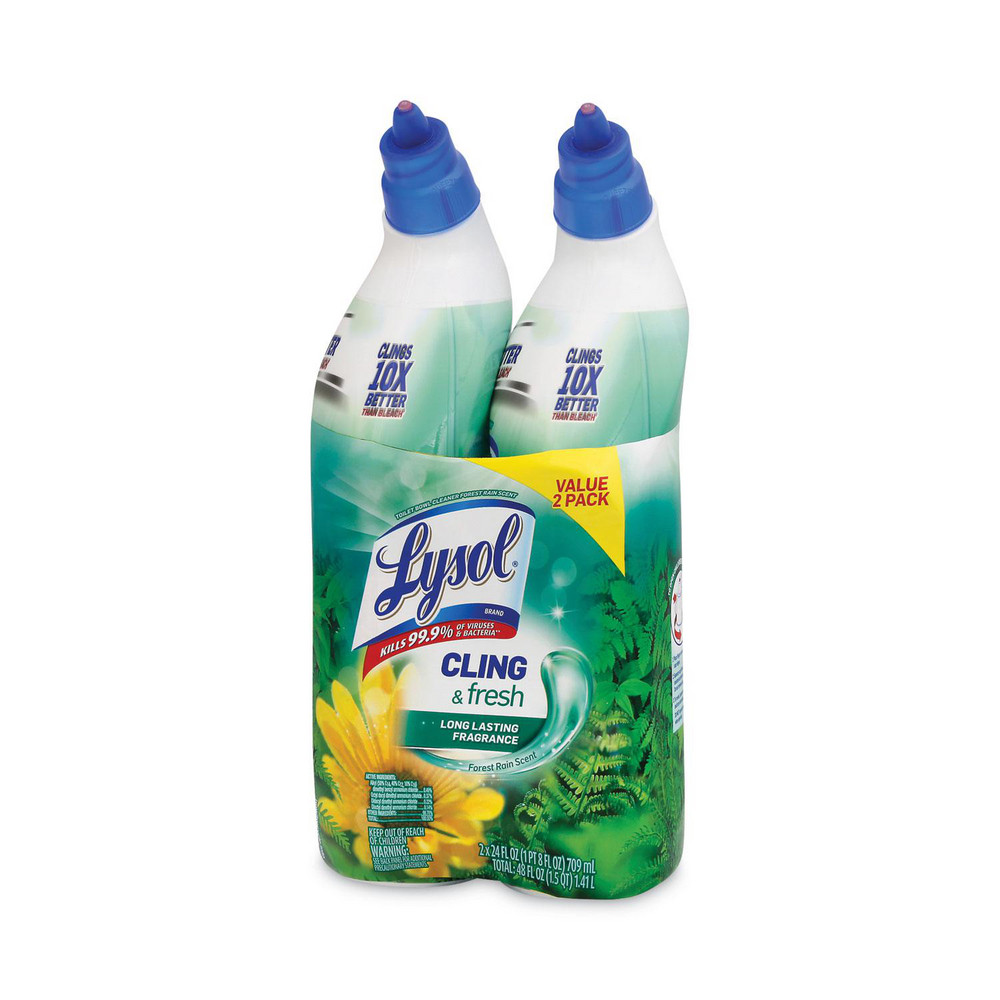 Lysol Cling and Fresh Toilet Bowl Cleaner, Forest Rain Scent, 24 oz, 2/Pack, 4 Packs/Carton - RAC98015