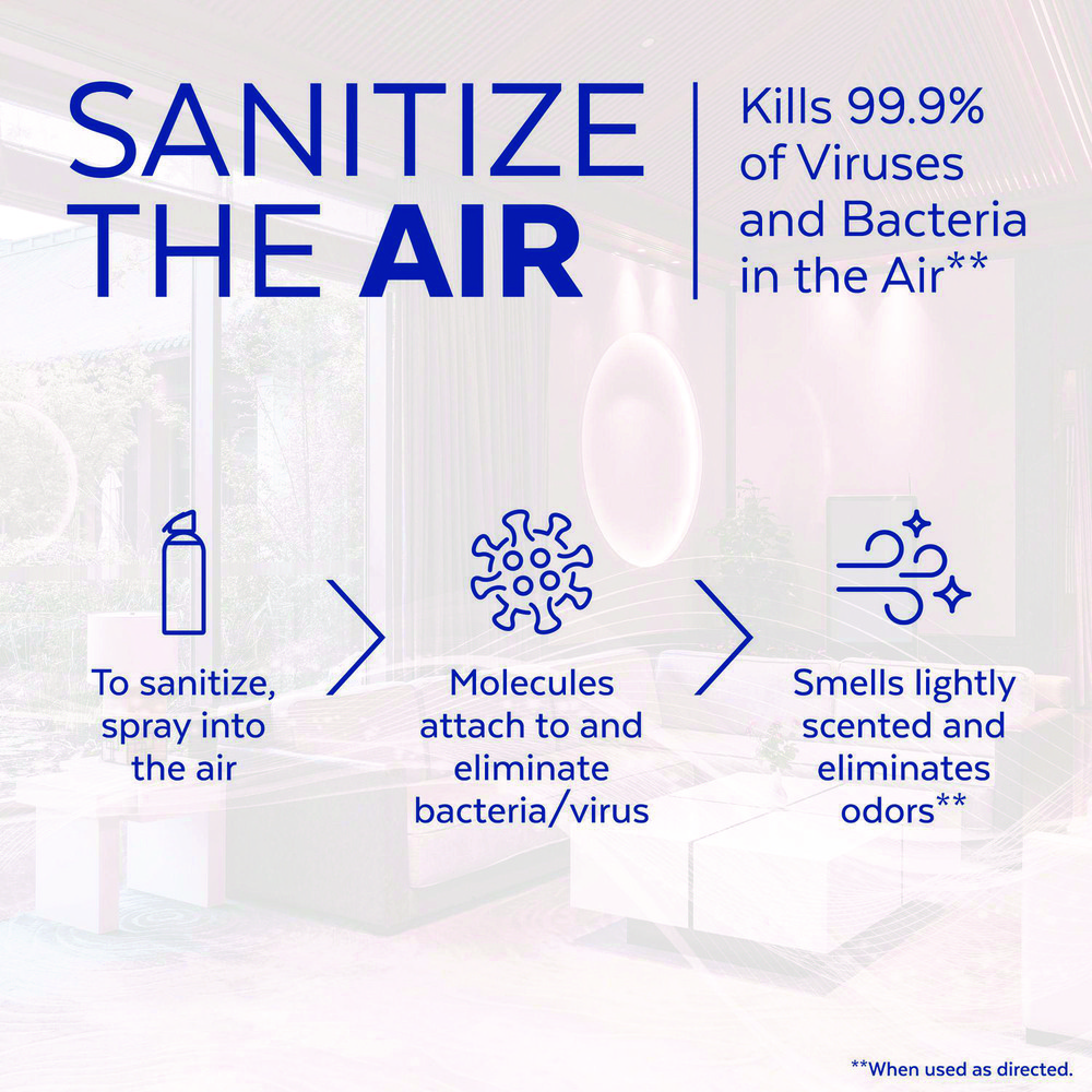 Lysol Air Sanitizer Spray, Light Breeze Scent, 10 oz Aerosol Can, 6/Carton - RAC99394CT