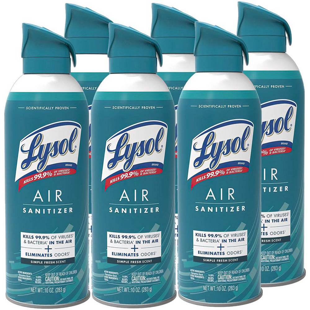Lysol Air Sanitizer Spray, Light Breeze Scent, 10 oz Aerosol Can, 6/Carton - RAC99394CT