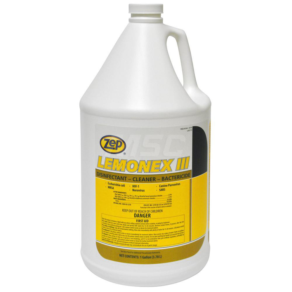 ZEP Lemonex III Concentrated Quat Disinfectant Cleaner, 1 gal, Lemon Scent, 4/Case - 434424