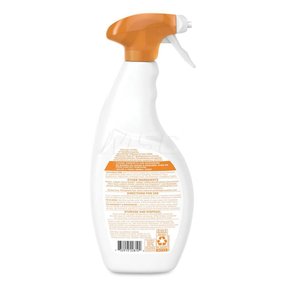 Seventh Generation Disinfectant & All-Purpose Cleaner:  26 oz, Trigger Spray Bottle,  Disinfectant - SEV22810CT