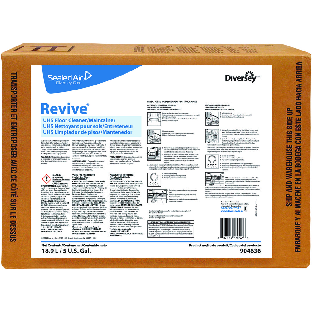 Diversey Floor Cleaners, Strippers & Sealers: Product Type: Heavy-Duty Floor Stripper; Container Type: Box - DVS95032360