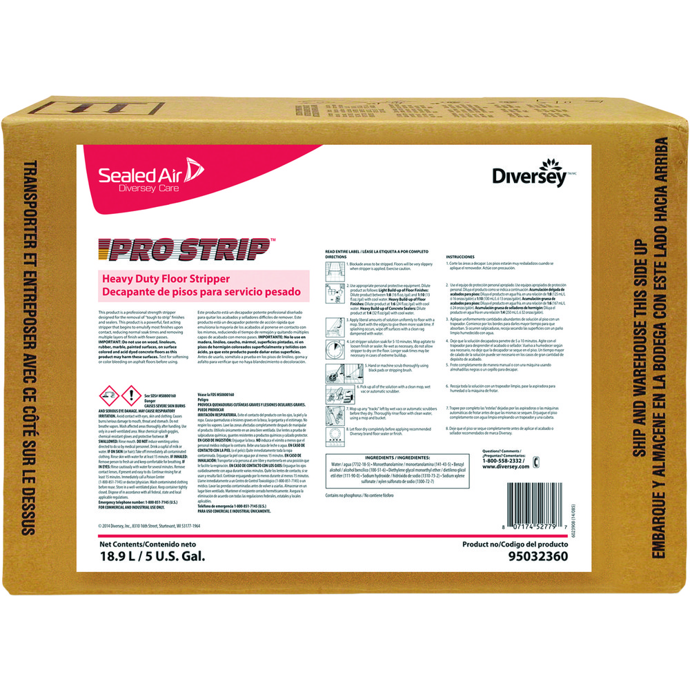 Diversey Floor Cleaners, Strippers & Sealers: Product Type: Heavy-Duty Floor Stripper; Container Type: Box - DVS95032360
