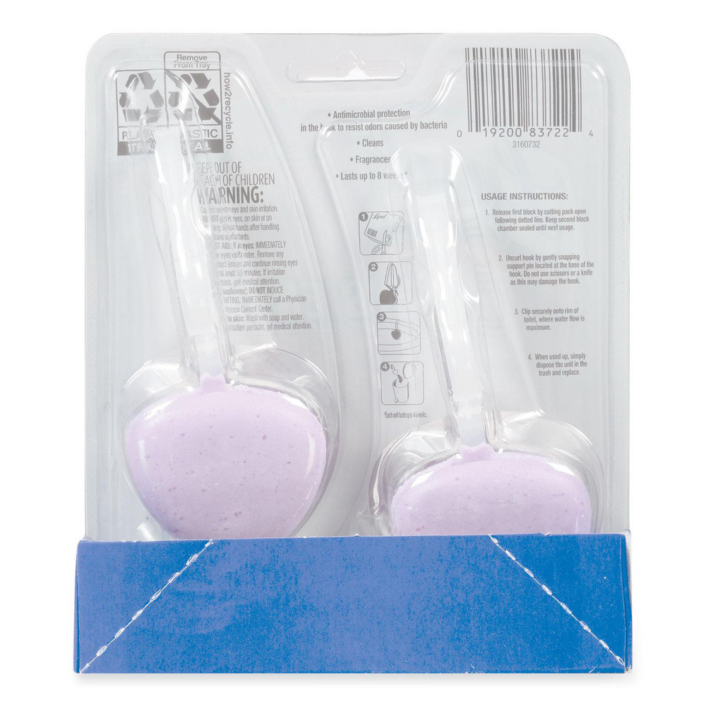 Lysol Hygienic Automatic Toilet Bowl Cleaner, Cotton Lilac, 2/Pack - RAC83722
