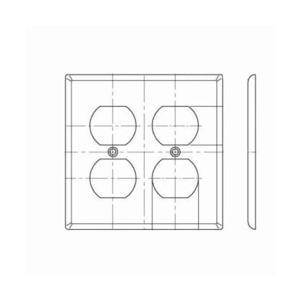 Leviton Wallplates Eb Wp 2G Dup Outlet Thermopl - 80716-E
