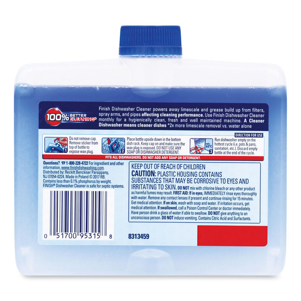 Finish Dishwasher Cleaner, Fresh, 8.45 oz Bottle, 6/Carton - RAC95315