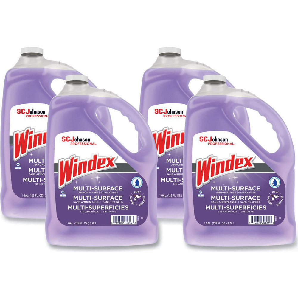 Windex Windex Ammonia-Free Multi-Surface, Streak-Free Cleaner Refill, 128 oz, 4/case - SJN697262