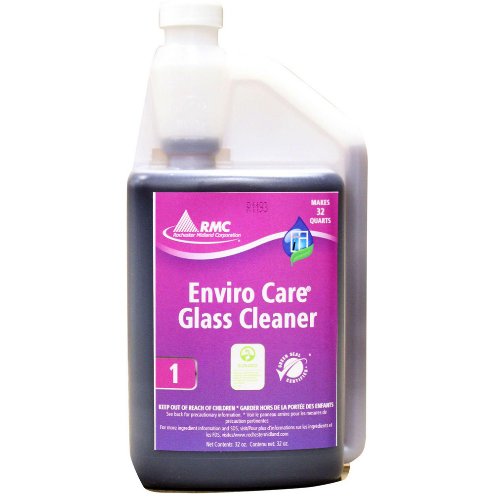 Rochester Midland Corporation Glass Cleaners: Liquid Concentrate, Plastic Bottle, Concentrate, Ammonia-Free, Concentrated, Dilutable Concentrate, 1 qt, 32 fl oz - 12001014